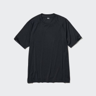 Стильная футболка UNIQLO c технологией DRY 1159810874 (Черный, 3XL)