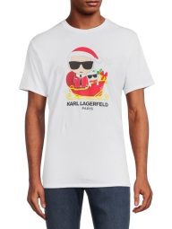 Футболка Karl Lagerfeld Paris с рисунком Santa Karl 1159812711 (Белый, S)