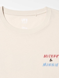 Футболка UNIQLO з Mickey and Minnie 1159825223 (Бежевий XS)