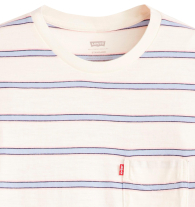 Футболка мужская в полоску Levi's с нагрудным карманом 1159831085 (Белый XXL)
