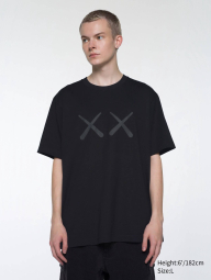 Футболка KAWS + Warhol UNIQLO с принтом 1159831706 (Черный XXL)