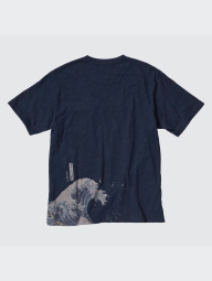 Футболка UNIQLO с принтом Ukiyo-e 1159834142 (Синий L)