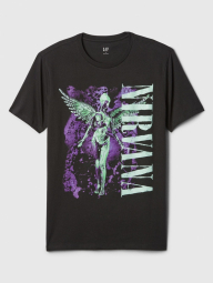 Чоловічі футболки GAP з принтом Nirvana 1159836164 (Чорний S)