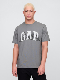 Мужская футболка GAP с принтом 1159836591 (Серый M)