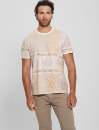 Мужская футболка Guess с принтом 1159837402 (Бежевый L)
