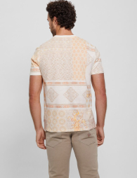 Мужская футболка Guess с принтом 1159837402 (Бежевый L)