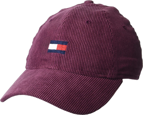 Бейсболка Tommy Hilfiger вельветовая кепка унисекс 1159772745 (Бордовый, One size)