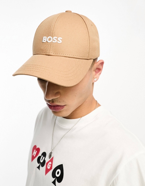 Кепка BOSS by Hugo Boss бейсболка с логотипом 1159799709 (Бежевый, One size)