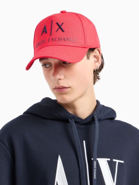 Стильна кепка Armani Exchange з логотипом 1159819225 (Червоний One size)