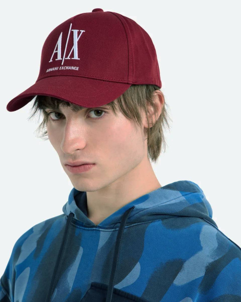 Стильная кепка Armani Exchange бейсболка 1159834440 (Бордовый One size)