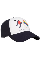 Стильная кепка Tommy Hilfiger бейсболка с принтом 1159779754 (Синий, One size)