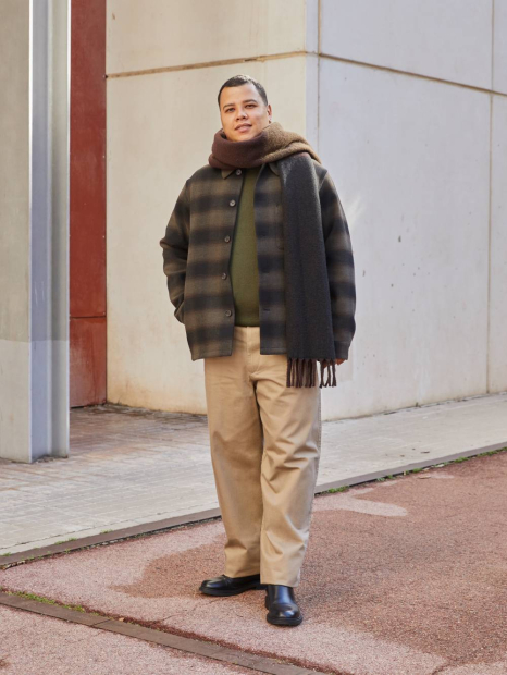 Куртка-рубашка в клетку UNIQLO на пуговицах 1159833048 (Коричневый M)