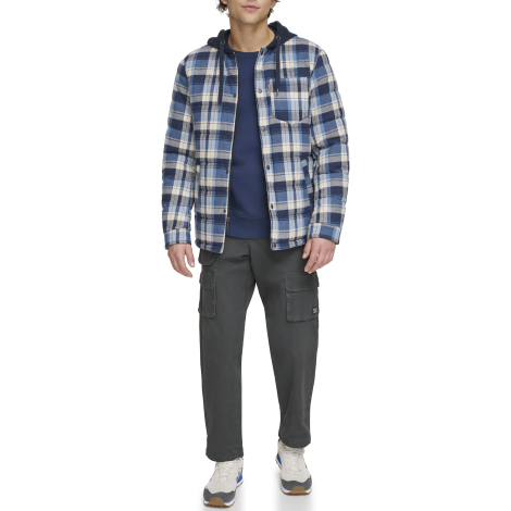 Стеганая куртка-рубашка Levi's с капюшоном 1159833780 (Синий S)