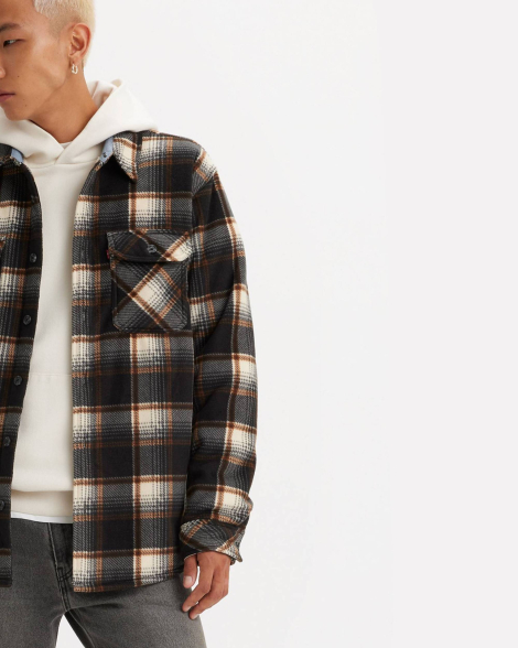 Мужская флисовая куртка-рубашка Levi's утепленная на меху 1159836978 (Разные цвета XXL)