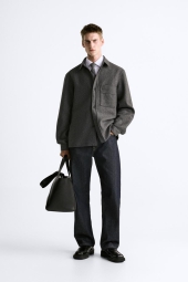 Мужская куртка-рубашка ZARA 1159800659 (Серый, M)