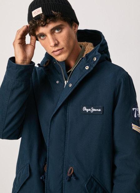 Мужская удлиненная куртка-парка Pepe Jeans 1159793770 (Синий, M)