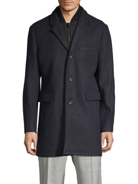 Мужское пальто Michael Kors из смесовой шерсти 1159805674 (Синий, M)