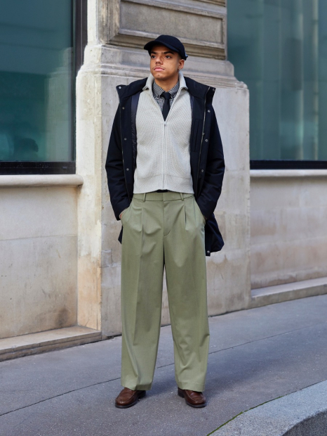 Мужская теплая куртка UNIQLO с капюшоном 1159833255 (Синий XXL)