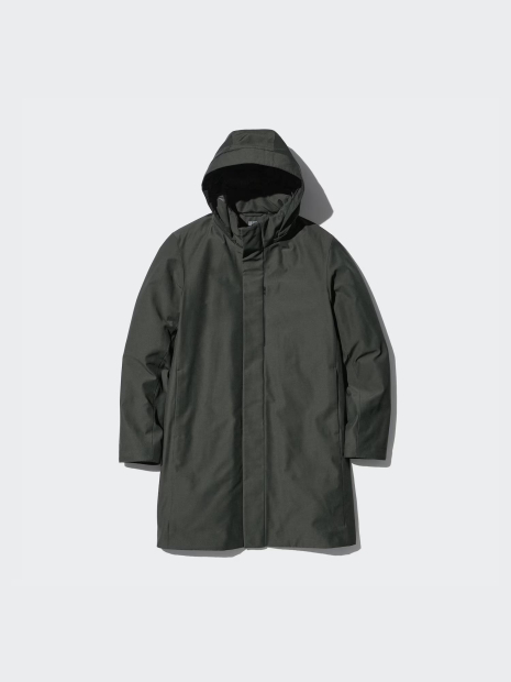 Мужская теплая куртка UNIQLO с капюшоном 1159834025 (Зеленый M)