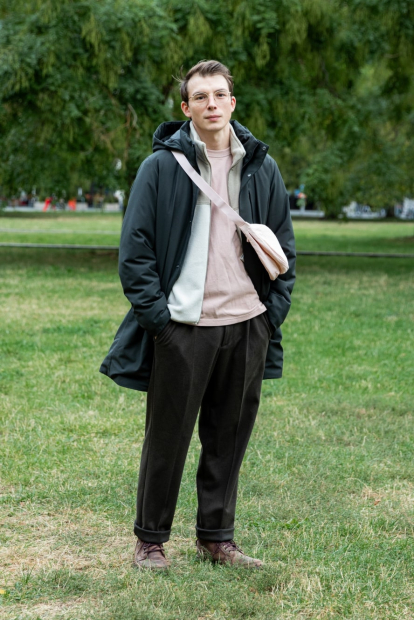 Мужская теплая куртка UNIQLO с капюшоном 1159834025 (Зеленый M)
