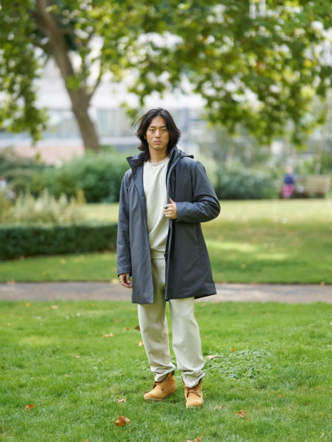 Чоловіча тепла куртка UNIQLO з капюшоном 1159835288 (Сірий XXL)