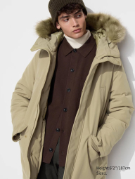 Ультратеплый пуховик UNIQLO куртка с капюшоном 1159833004 (Зеленый 3XL)