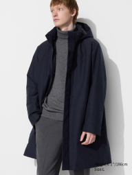 Мужская теплая куртка UNIQLO с капюшоном 1159833255 (Синий XXL)