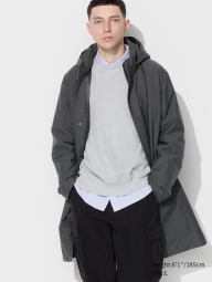 Мужская теплая куртка UNIQLO с капюшоном 1159835288 (Серый XXL)