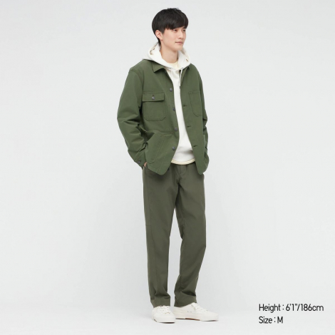 Мужская куртка на пуговицах UNIQLO 1159761992 (Зеленый, 3XL)