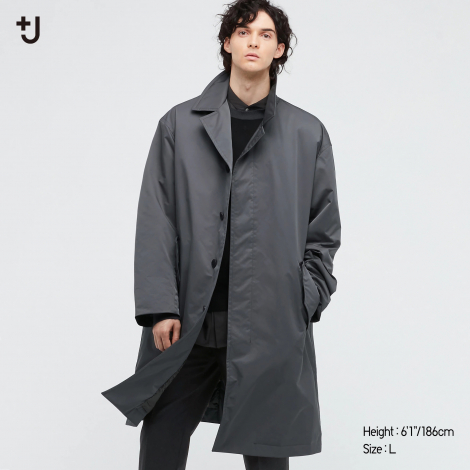 Мужская куртка UNIQLO тренч 1159766758 (Темно-серый, XL)