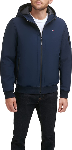 Мужская куртка-бомбер Tommy Hilfiger с капюшоном 1159767419 (Синий, 3XL)