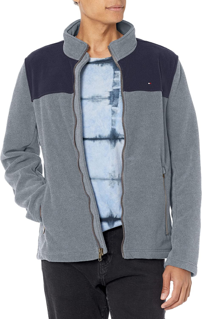 Мужская флисовая куртка Tommy Hilfiger на молнии 1159769438 (Серый/Синий, XL)
