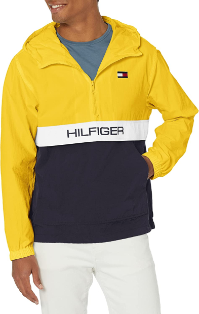 Мужская куртка-анорак Tommy Hilfiger с капюшоном 1159768957 (Синий/Желтый, S)