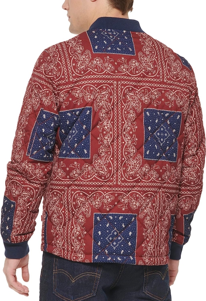 Мужская куртка-бомбер Levi's с принтом 1159783152 (Бордовый, L)