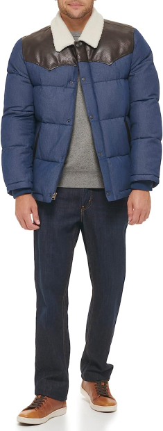 Чоловіча пухова куртка Levi's оригінал 1159785356 (Білий/синій, M)