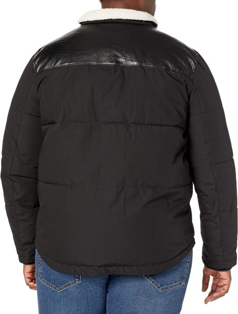 Мужская куртка Levi's пуховик со вставками из экокожи 1159787396 (Черный, XL)