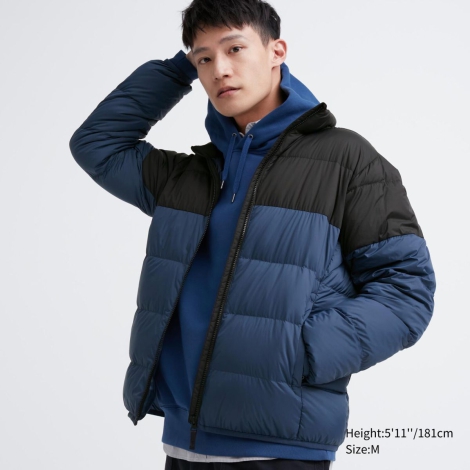 Сверхлегкий пуховик UNIQLO куртка 1159795545 (Синий, M)