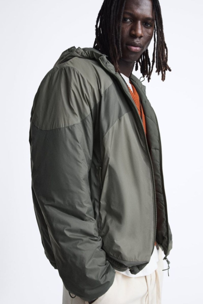 Мужская куртка ZARA с капюшоном 1159803178 (Зеленый, M)