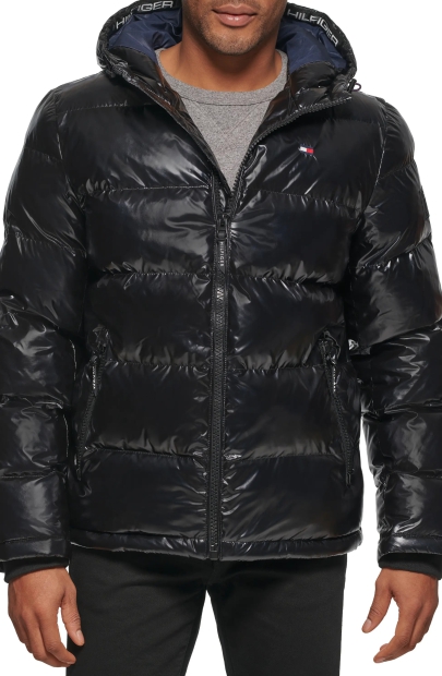 Чоловіча глянсова куртка-пуховик Tommy Hilfiger 1159804314 (Чорний, M)