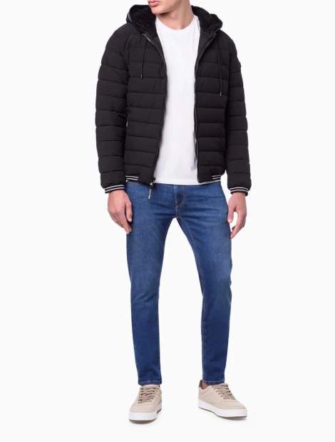 Теплая мужская куртка Calvin Klein с капюшоном 1159805138 (Черный, XL)