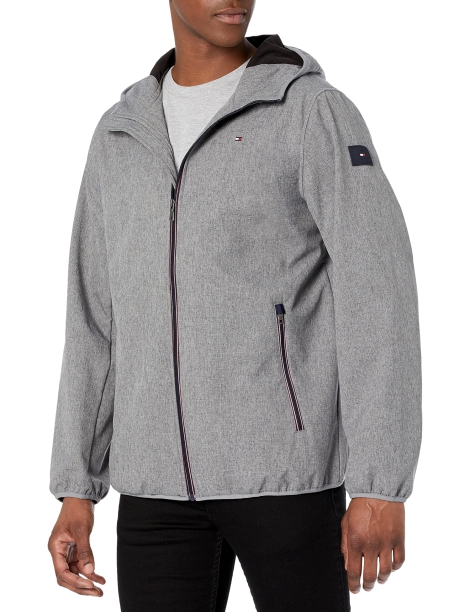Мужская куртка Softshell Tommy Hilfiger с капюшоном 1159807007 (Серый, XXL)