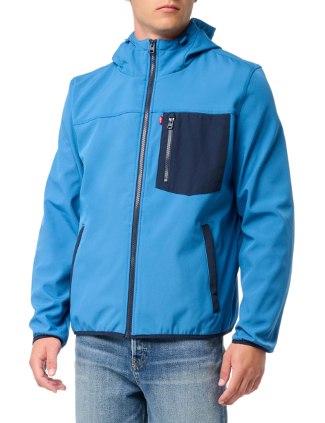 Мужская непромокаемая куртка Softshell Levi's с капюшоном 1159833613 (Синий XL)