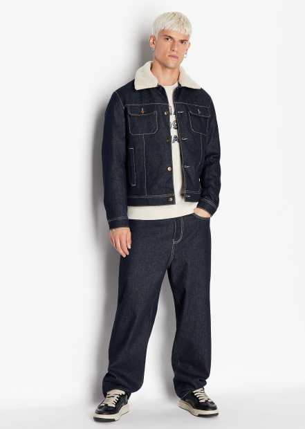 Джинсова тепла куртка Armani Exchange 1159834655 (Синій XL)