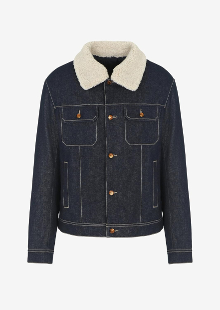 Джинсова тепла куртка Armani Exchange 1159834655 (Синій XL)