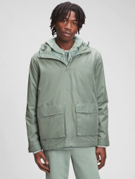 Ветровка мужская GAP легкая куртка с капюшоном 1159766222 (Зеленый, M)