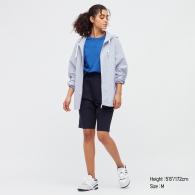 Парка из хлопка Uniqlo с капюшоном унисекс 1159766774 (Голубой, M)