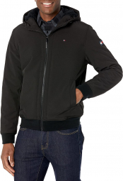 Мужская куртка-бомбер с шерпой Tommy Hilfiger с капюшоном 1159767967 (Черный, XL)