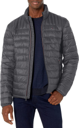 Мужская куртка Tommy Hilfiger пуховик на молнии 1159768038 (Серый, S)