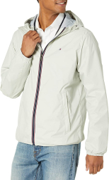 Мужская непромокаемая куртка Tommy Hilfiger с капюшоном 1159768955 (Серый, XXL)