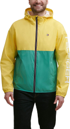 Мужская непромокаемая куртка Tommy Hilfiger с капюшоном 1159769036 (Зеленый/Желтый, S)